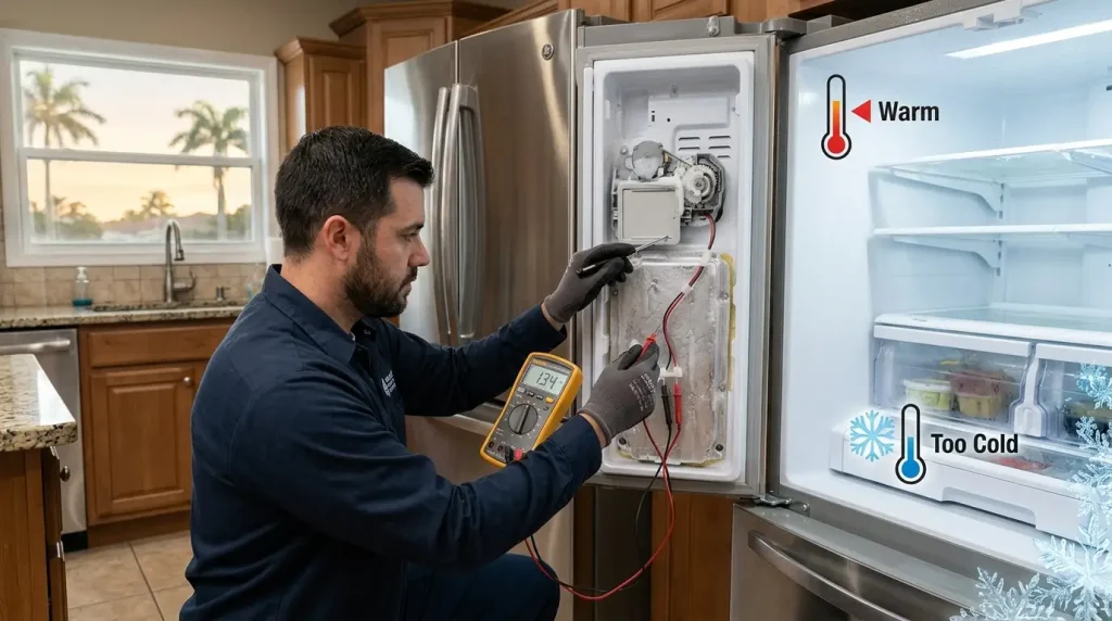 GE Refrigerator Freezer Too Cold but Fridge Warm: Causes and Repair in Sunrise