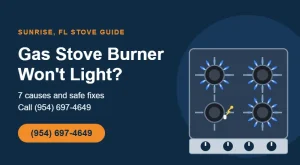 Gas stove with one burner that will not light